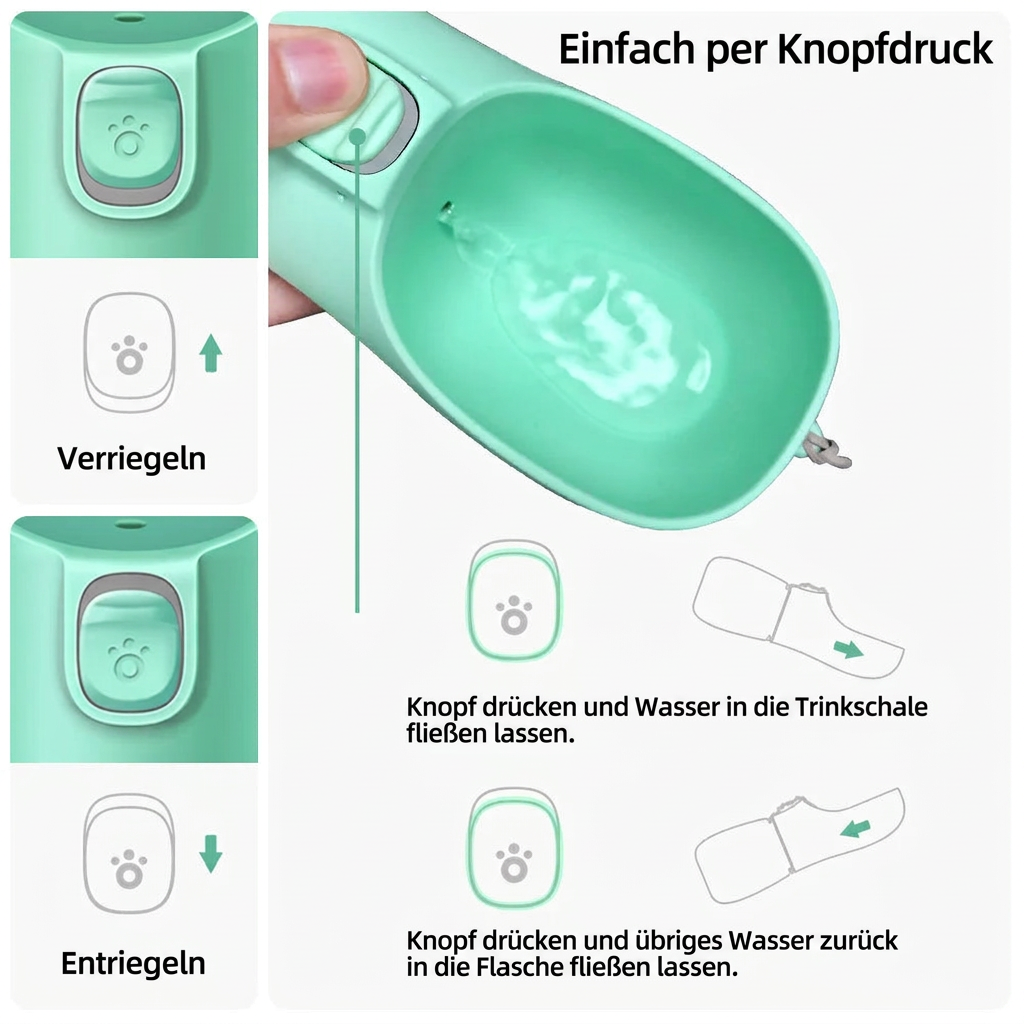 🚰 Premium Hunde-Wasserflasche für unterwegs