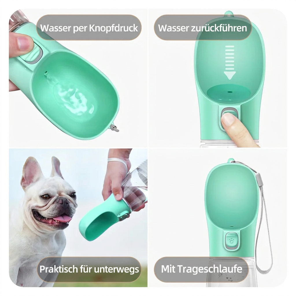 🚰 Premium Hunde-Wasserflasche für unterwegs