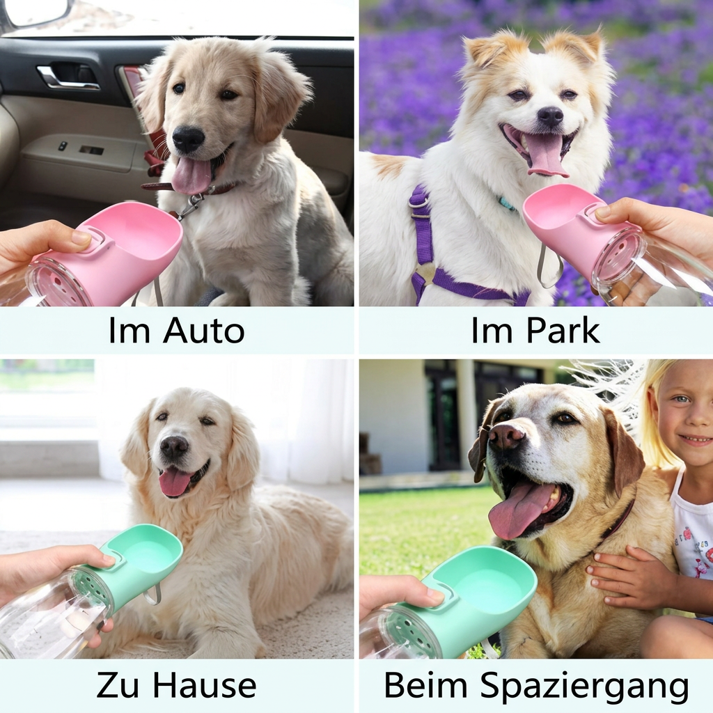 🚰 Premium Hunde-Wasserflasche für unterwegs