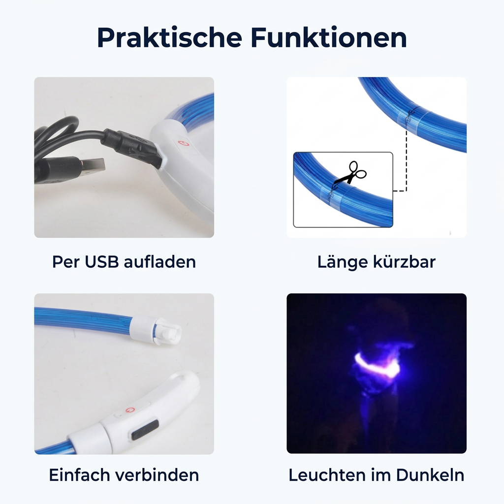 🐾 LED Sicherheits-Hundehalsband USB